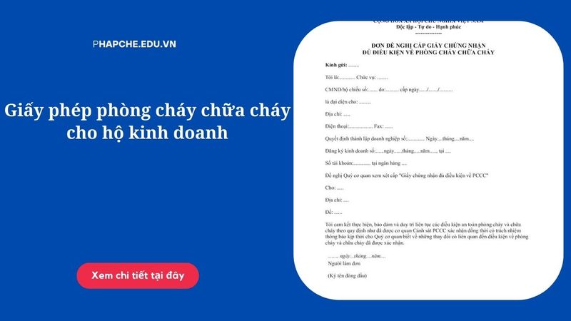 Giấy phép PCCC cho hộ kinh doanh