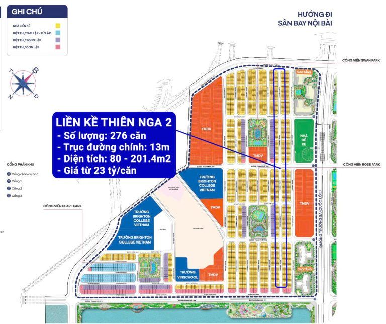 Liền kề Thiên Nga 2 phân khu Tinh Hoa