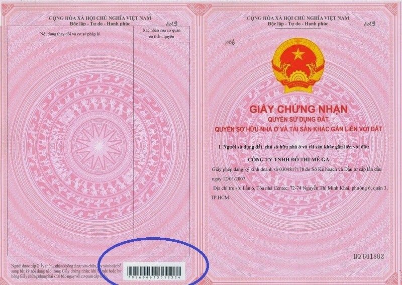 Mã vạch và số đo trên sơ đồ
