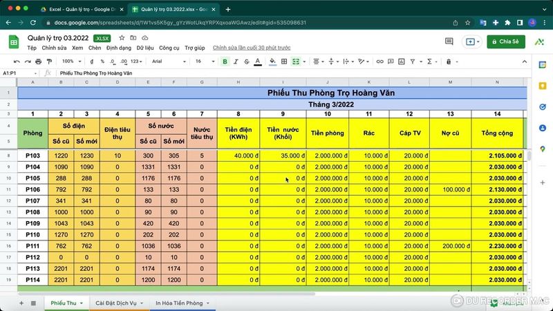 Mẫu minh họa thanh toán và chứng từ