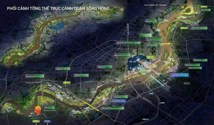 quy hoạch trục đại lộ sông Hồng