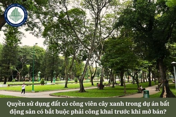 Quyền sử dụng đất có công viên cây xanh trong dự án bất động sản