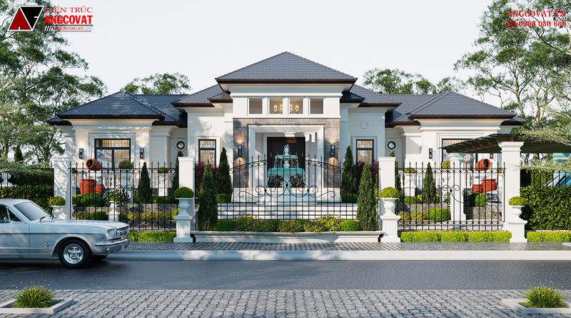 Thiết kế biệt thự 300m2 có sân vườn