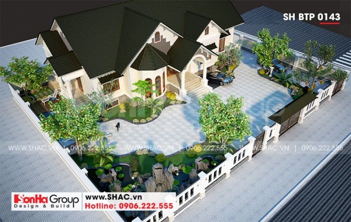 Thiết kế biệt thự sân vườn 300m2