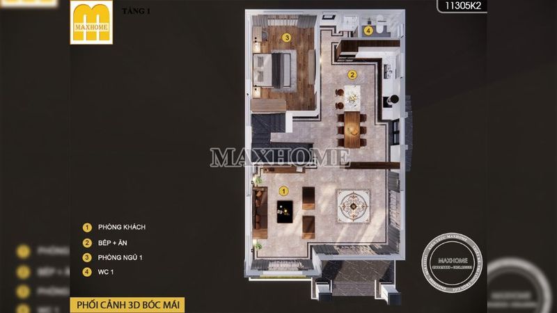 Mẫu nhà Nhật 2 tầng 4 phòng ngủ