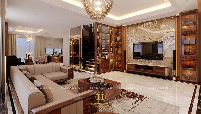 Nội thất căn hộ Vinhome Cổ Loa với Tivi OLED 98 inch