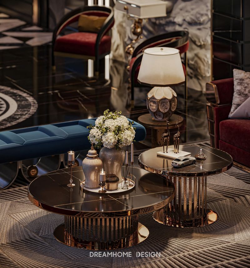 Không gian phòng khách sang trọng, thể hiện đẳng cấp của Art Deco Vinhome Cổ Loa